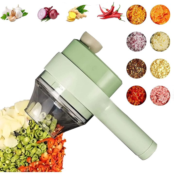 🥕 4 - in - 1 Juego de cortadores eléctricos portátiles para verduras